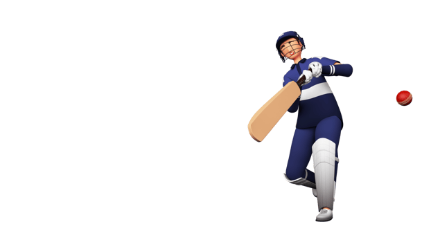 3D Render, Cricket Batter Player Hitting Ball. png
