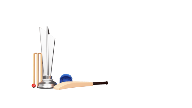 3D Render Of Cricket Tournament Elements Against Background And Copy Space. png