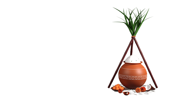 3D Illustration Of Pongal Festival Elements Against Background And Copy Space. png