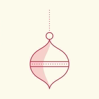 Dual Tone Bauble Hang Element On Cosmic Latte Background. vector