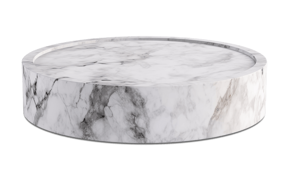 White marble podium on transparent background, as . Elegant stage for product, cosmetic presentation. Luxury mock up. Pedestal or platform for beauty products. Empty scene. . png