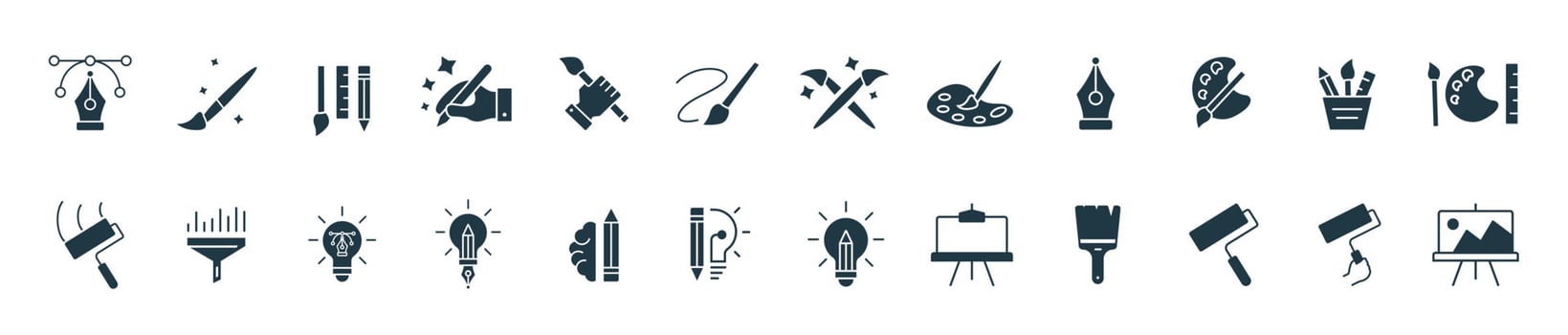 Art icon, Creativity, and paint icon set vector
