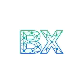 Abstract letter BX logo design with line dot connection for technology and digital business company. vector