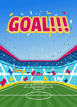 Football Fans Stadium Celebrating Goal vector