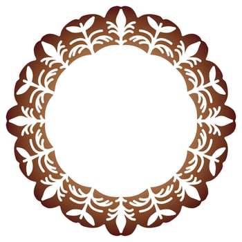 Abstract floral round frame stencil vector
