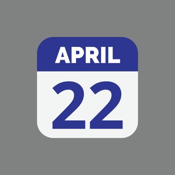 April 22 Calendar Date vector