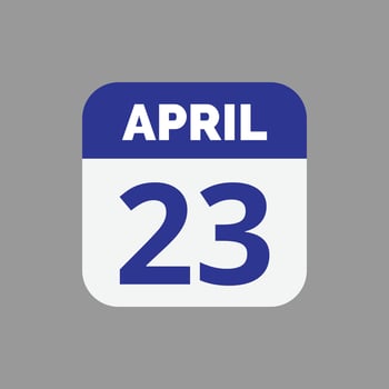 April 23 Calendar Date vector
