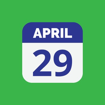 April 29 Calendar Date vector