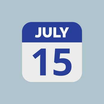 July 15 Calendar Date Icon vector