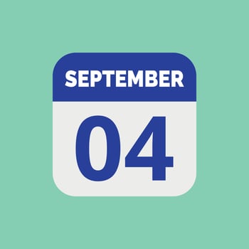 September 4 Calendar Date Icon vector
