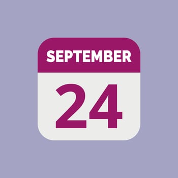 September 24 Calendar Date Icon vector