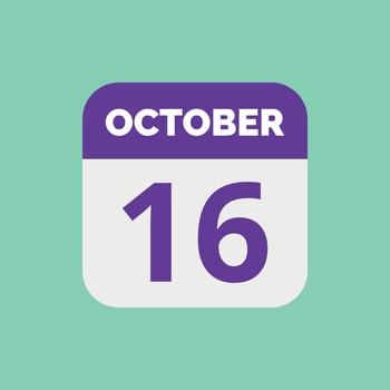 October 16 Calendar Date Icon vector