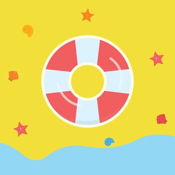 Floating Tire Beach Accessories Summer Vector