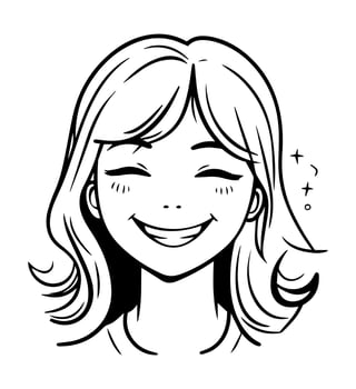 Smiling happy girl icon vector