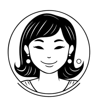 Smiling happy girl icon vector