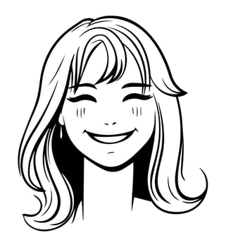 Smiling happy girl icon vector