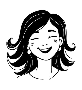 Smiling happy girl icon vector