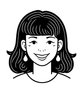Smiling happy girl icon vector