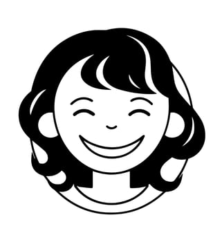Smiling happy girl icon vector