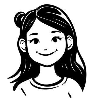 Smiling happy girl icon vector