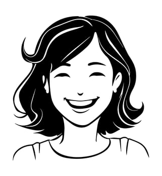 Smiling happy girl icon vector