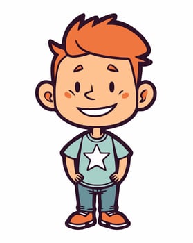 Kid with ginger hair vector