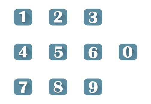 Set icons 0-9 numbers vector illustration on background
