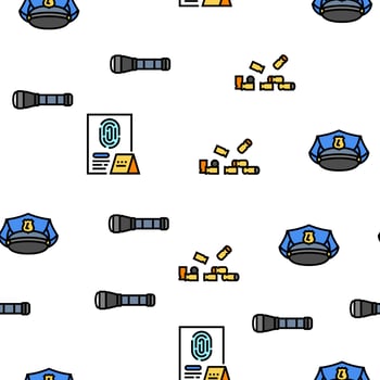 crime scene police evidence vector seamless pattern