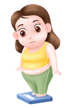 fat woman weighing cartoon style png