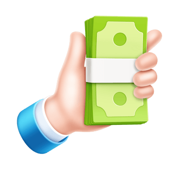 business hand with money bank sign symbol icon png