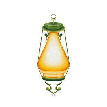 Lantern With Green Frame png