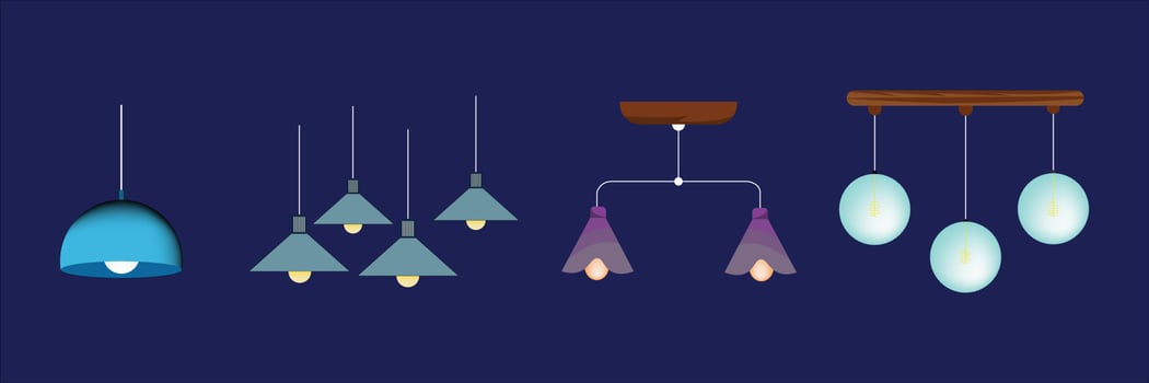 interior light set collection vector artwork
