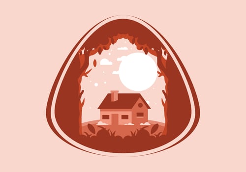 Colorful flat illustration of a simple house vector