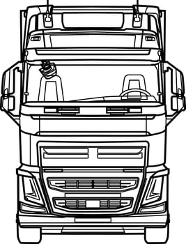 TRUCK ICON LINE DESIGN VECTOR