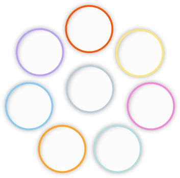 Circle Infographic template with 7 steps png
