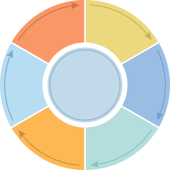 Circle Infographic template with 6 steps png