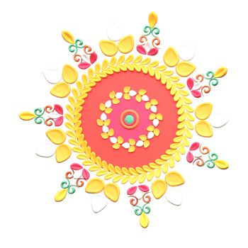 Colorful Rustic Mandala Icon In 3D Render. png