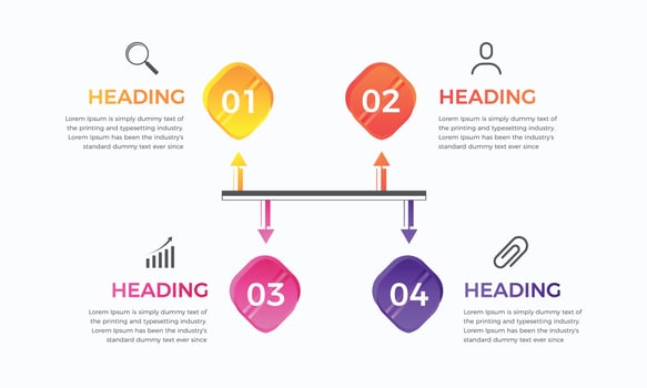 4 steps business infographics template. Modern colorful infographic steps. presentation and chart. Elements for infographics vector