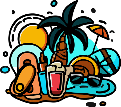summer vacation png graphic clipart design