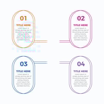 Business infographic process with colorful template design with icons and 4 options. Four Steps infographic design template vector