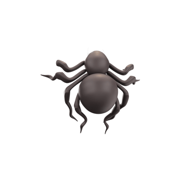 3D Rendering Of Spider Icon In Black Color. png