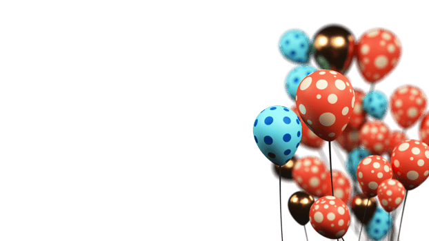 Realistic Balloon Bunch Decorated Background And Copy Space. png