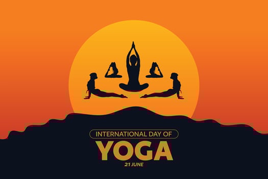 international yoga day, yoga body posture, vector illustration, greeting cards, social media post, banner, poster,