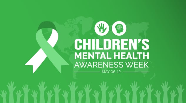 Childrens Mental Health awareness Week background or banner design template celebrated in may vector