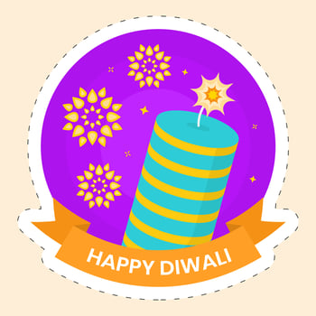 Sticker Style Burning Bomb Against Mandala Purple Background. vector
