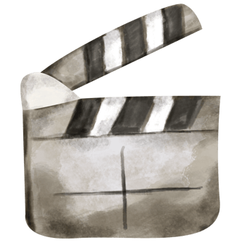 Clapperboard watercolor cinema png