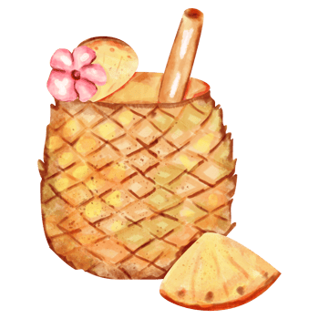 watercolor Pineapple juice png