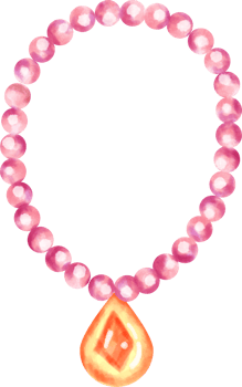 watercolor necklace clip art png