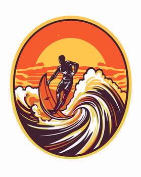 surfer logo illustration vector