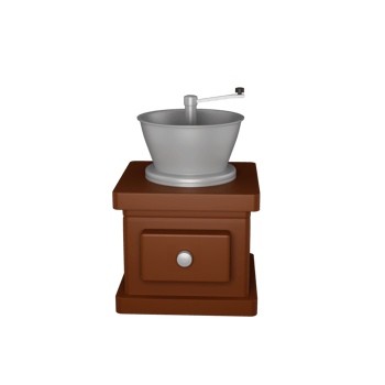 3D Rendering Retro Coffee Grinder. png